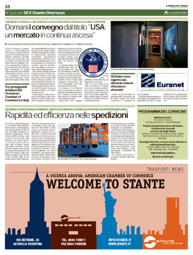 Articolo del Giornale di Vicenza sul convegno USA: un mercato in continua ascesa - 23/04/2015